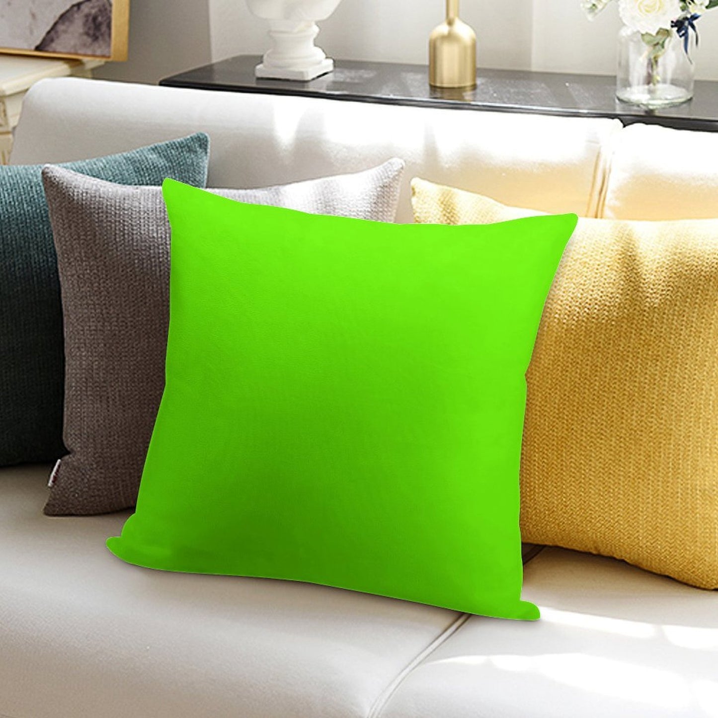 Super Bright Fluorescent Green Neon Soft Warmth Comfort Throw Pillow