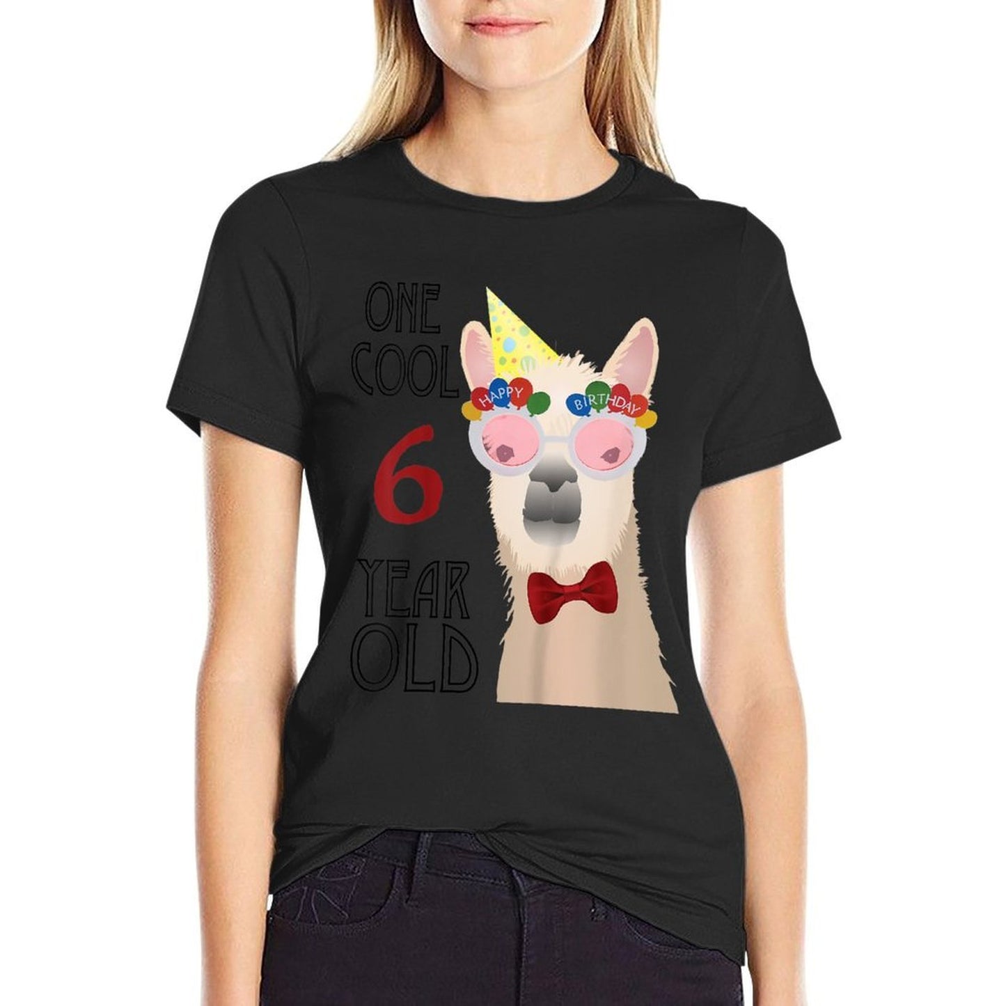 Kids Cool Llama Six Year Old BoysGirls Birthday Gift  High-quality Stitching T-Shirt