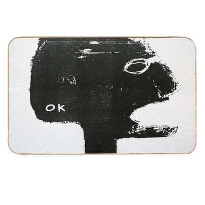 OK Monochrome Illustration  Absorbent Bath Mat