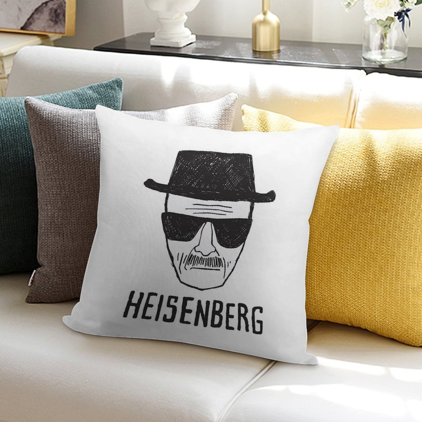 Breaking Bad  Heisenberg Drawing Soft Easy Maintenance Throw Pillow