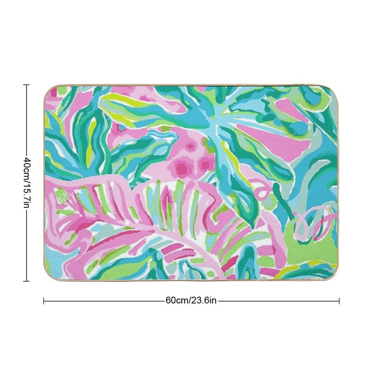 Water Floral  Slip-Resistant Bath Mat