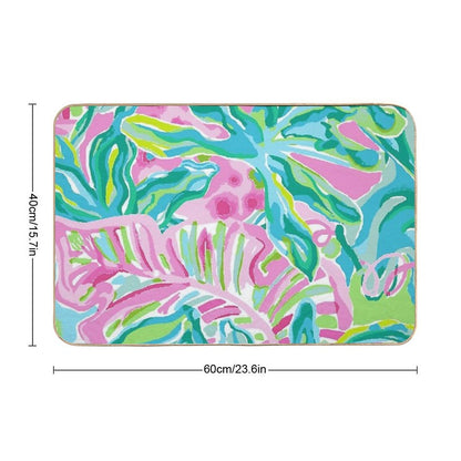 Water Floral  Slip-Resistant Bath Mat