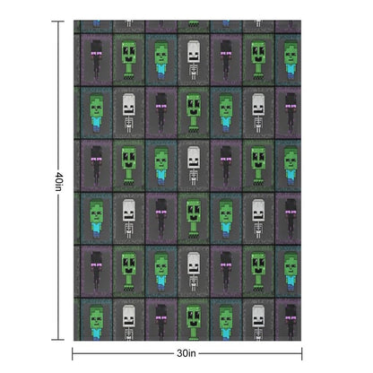 Merry Minecraft Mobs Anti-pilling Throw Blanket