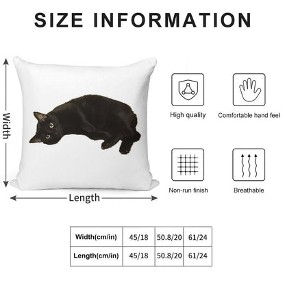 Black Cat Soft Shrink-Resistant Throw Pillow