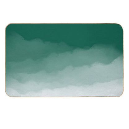 Emerald Green Watercolor Ombre (greenwhite)  Absorbent Bath Mat