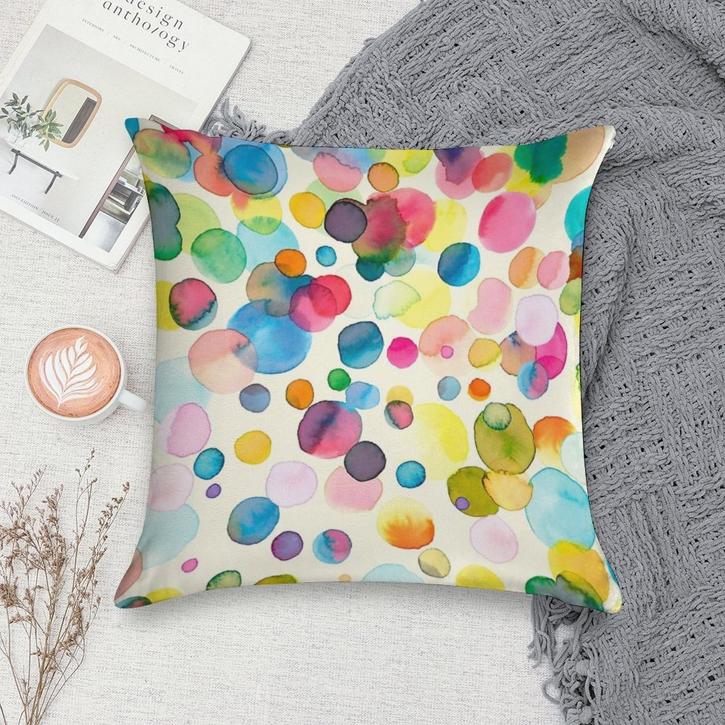 Color Drops Soft Gift Ready Throw Pillow