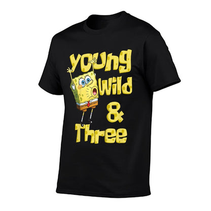 Mademark X SpongeBob SquarePants - Kids Young Wild & Three - 3rd Birthday  Wrinkle-resistant T-Shirt