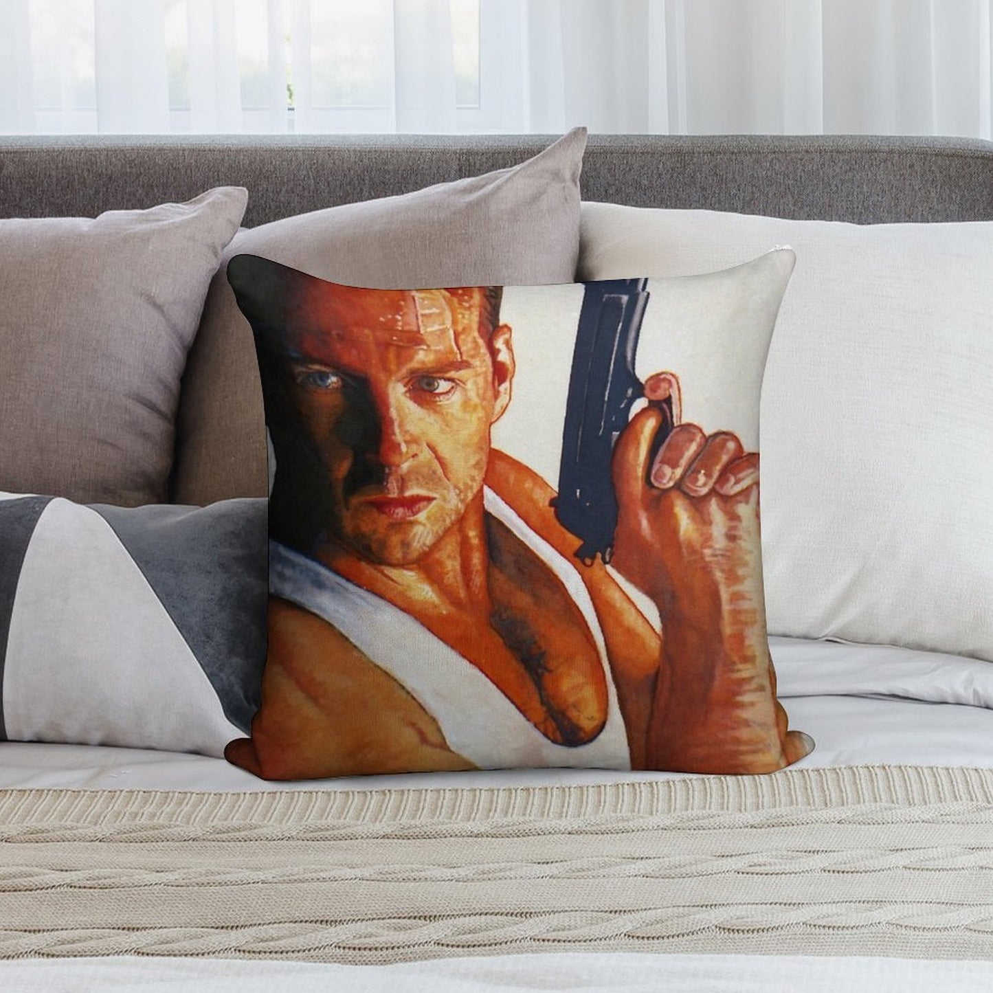 Die Hard Soft Hidden Zipper Throw Pillow
