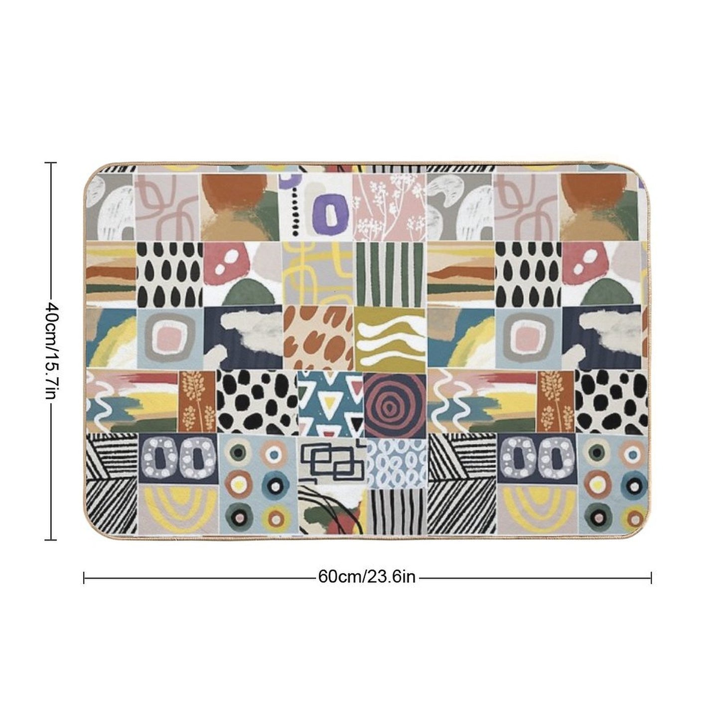 AFRICA, - Colorful Patches  Odorless Bath Mat