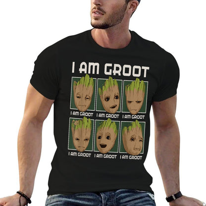 Marvel I Am Groot Guardians of The Galaxy Moods of Groot  Soft T-Shirt