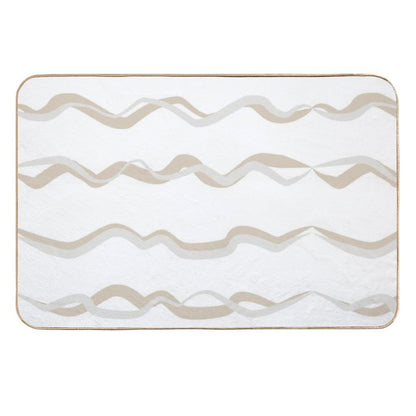 Abstract Waves (Beige)  Odorless Bath Mat