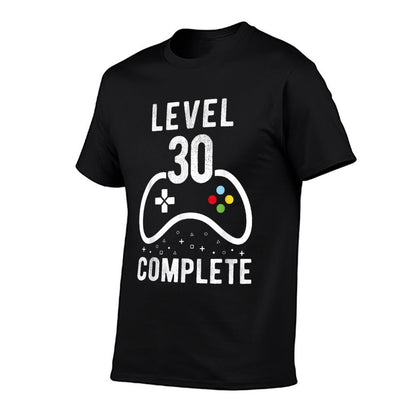 Mens 30th Birthday Gamer Level 30 Complete  Oversized Silhouette T-Shirt