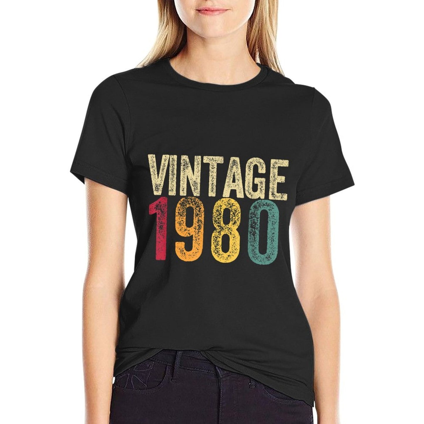 40th Birthday Gift 1980 40 Funny Retro Vintage Mens Womens  Breathable T-Shirt