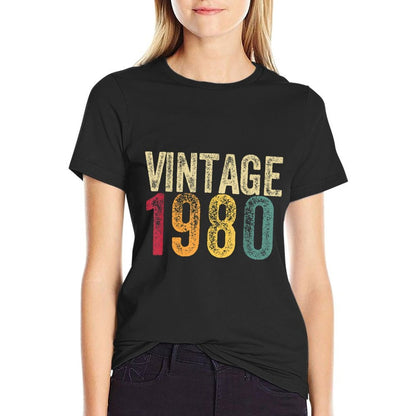 40th Birthday Gift 1980 40 Funny Retro Vintage Mens Womens  Breathable T-Shirt