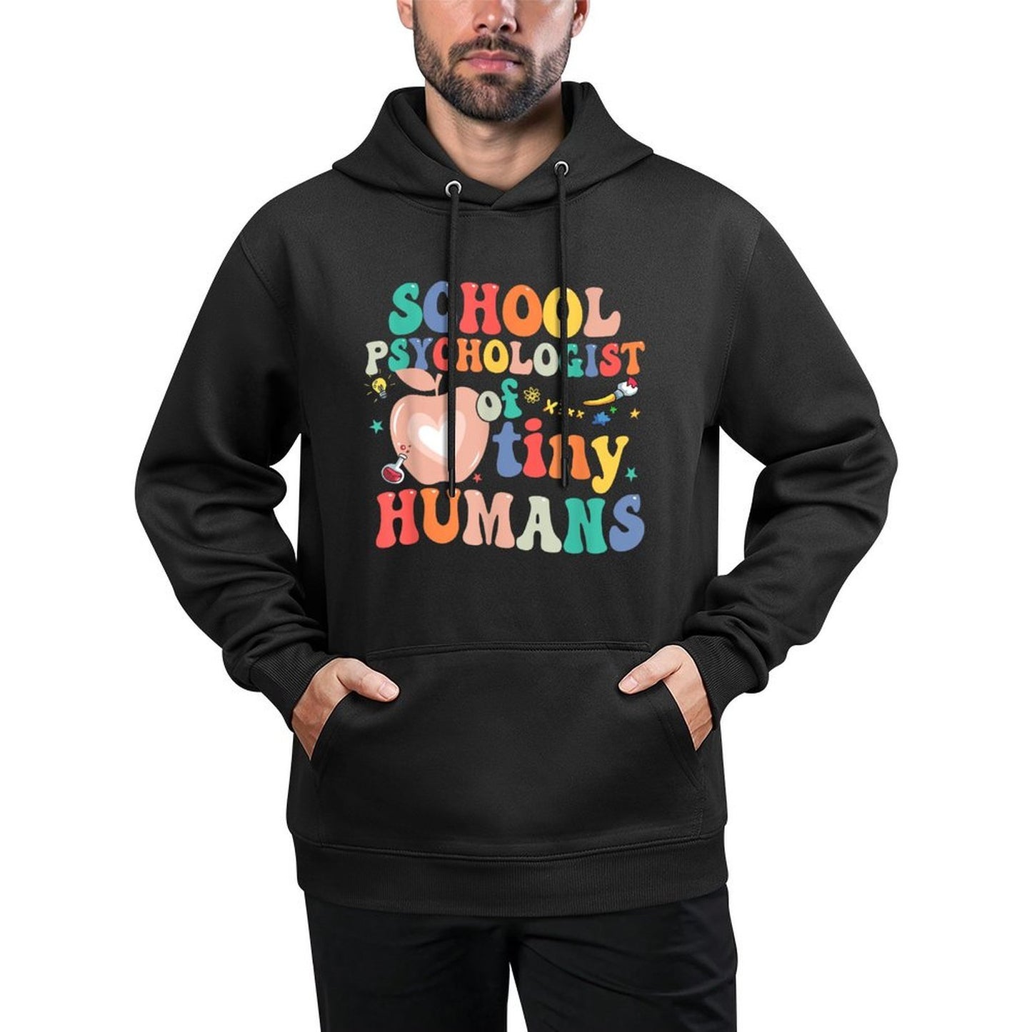 Boho School Psychologist Of Tiny Humans First Day Of School Durable Construction Hoodie