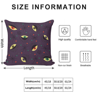 Reptile Witch Ghost Eyes Retro Pattern Soft Skin-Friendly Throw Pillow