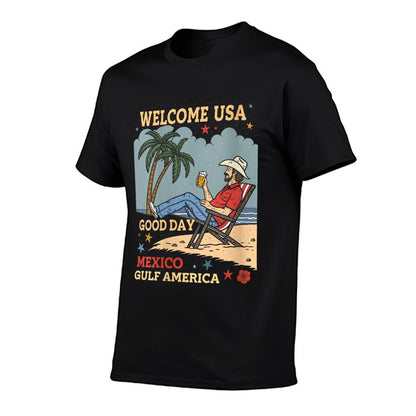 Womens Retro Vintage Mexico Gulf America USA American America  Lightweight T-Shirt
