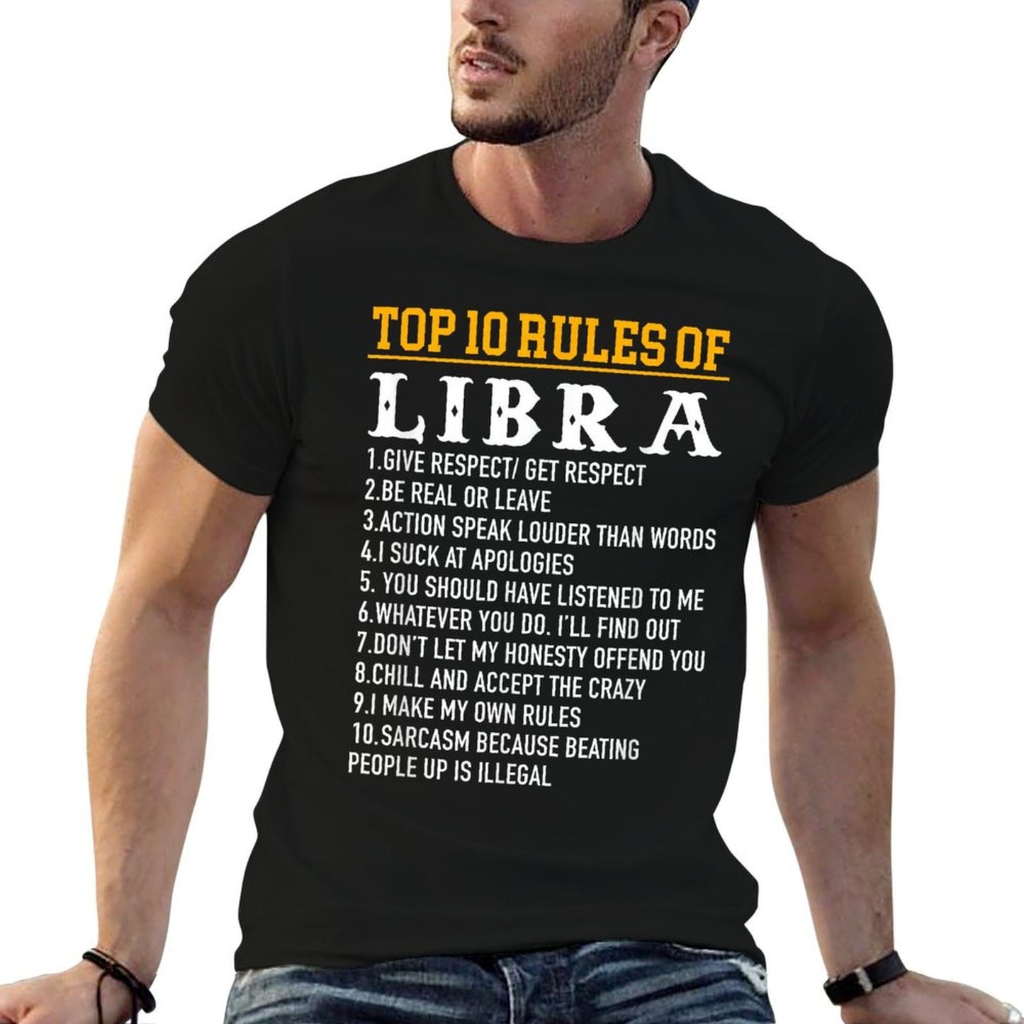 Top 10 Rules Of Libra September 23 - October 22 Birthday  Polyester Blend T-Shirt