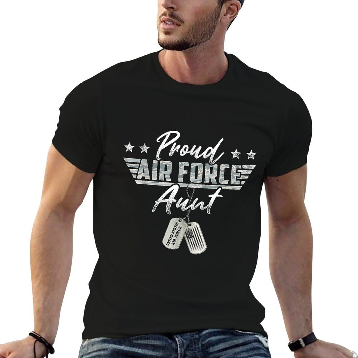 Proud Air Force Aunt Military US Air Force Family Matching  Quick-drying T-Shirt