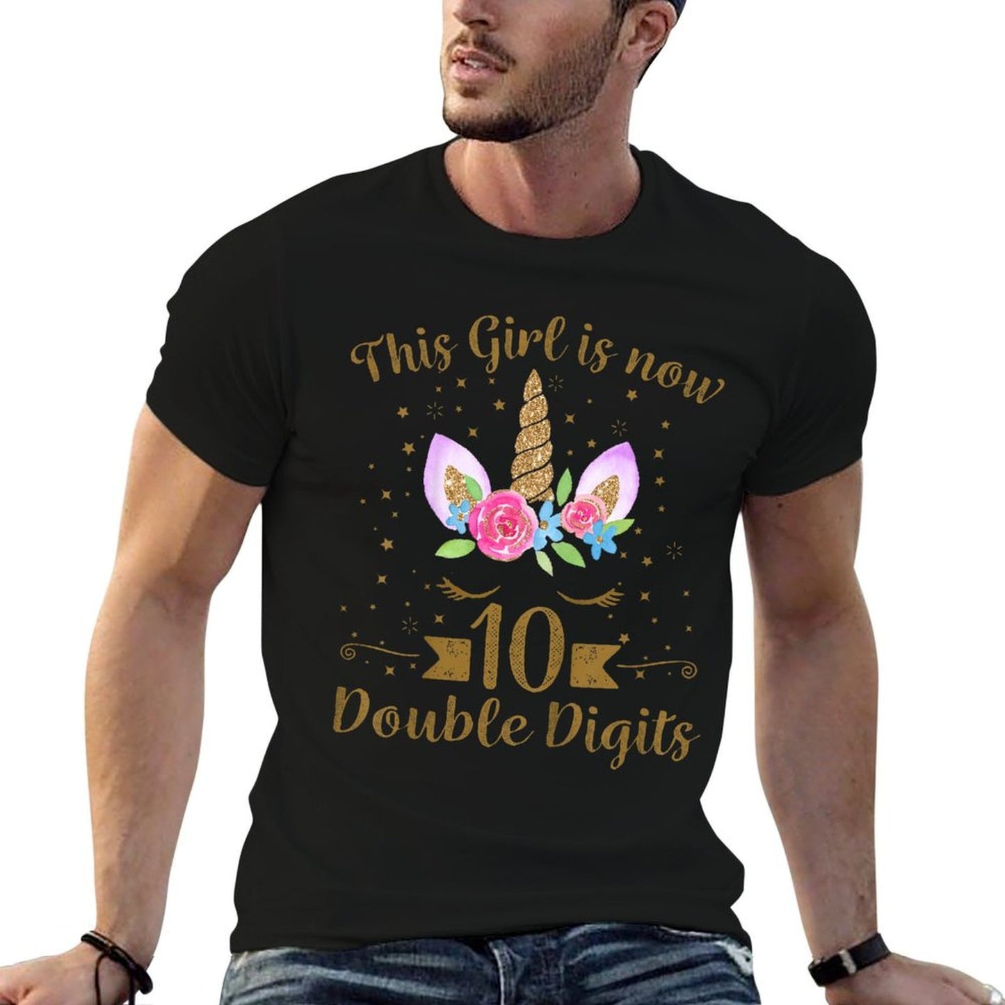 Kids This Girl Is Now 10 Double Digits 10th Birthday Unicorn Comfortable T-Shirt