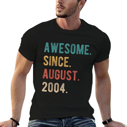Retro 21 Years Old Awesome Since August 2004 21st Birthday  Polyester Blend T-Shirt