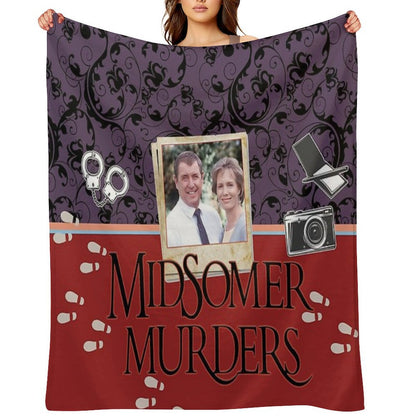 Inspector Barnaby Investigates in Midsomer Murders And Solves Exciting Criminal Cases in Idyllic England, Great Series Sustainable Throw Blanket