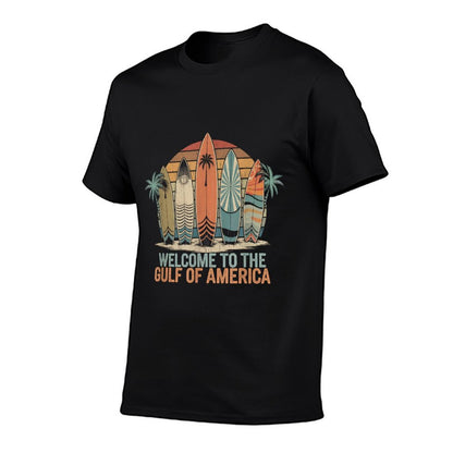 Gulf Of USA America Gift Men Women Flag Beach Wrinkle-resistant T-Shirt