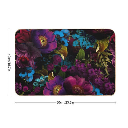 Mystical Night III Botanical Night Garden Nightgarden  Repositionable Bath Mat