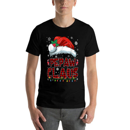 Pepaw Claus Christmas Lights Pajama Family Group Matching  Moisture-wicking T-Shirt