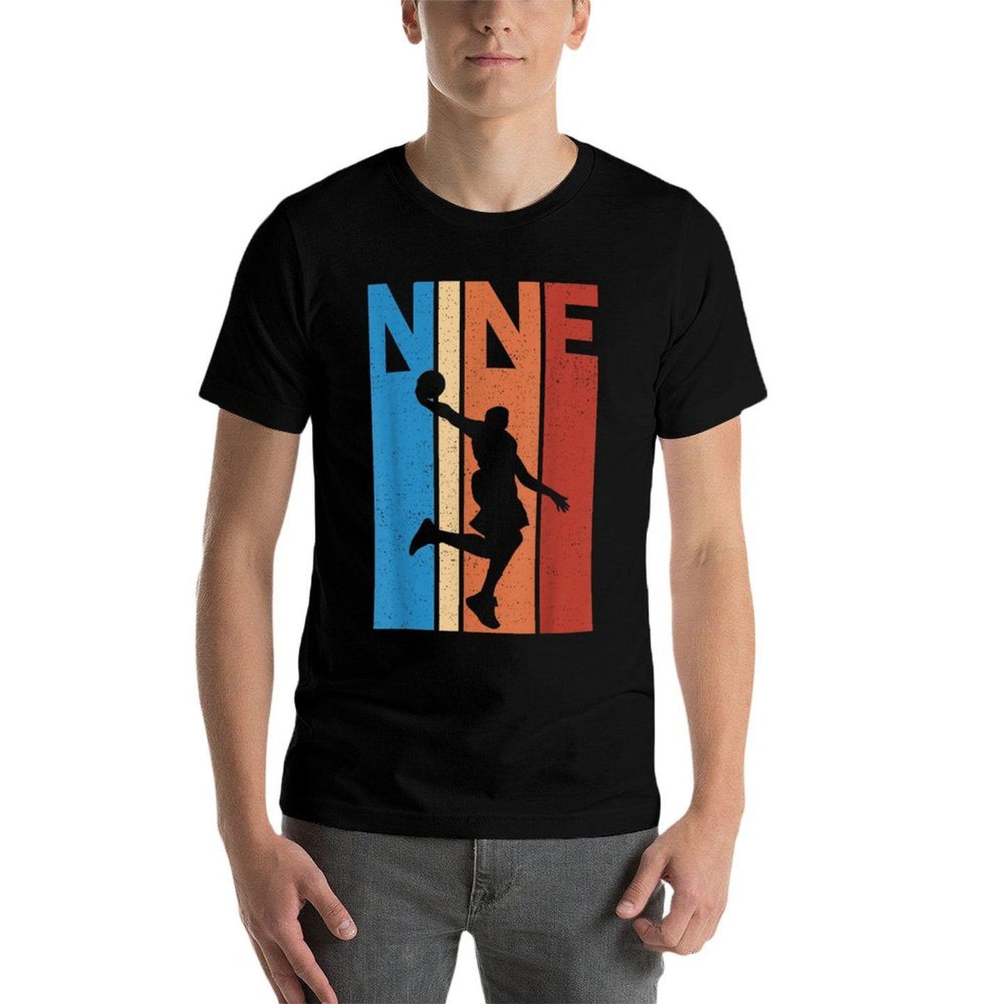 9th Birthday Party Nine 9 Years Old Basketball Kids Boys  Wrinkle-resistant T-Shirt
