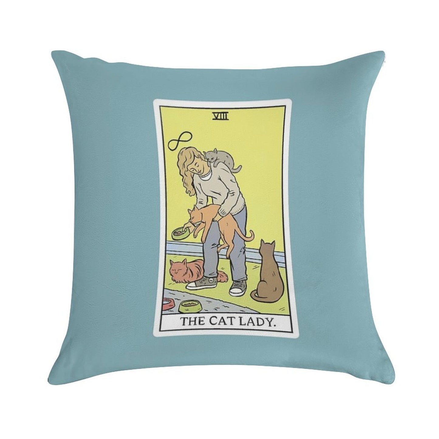Modern Tarot - The Cat Lady Soft Ultra-Soft Texture Throw Pillow