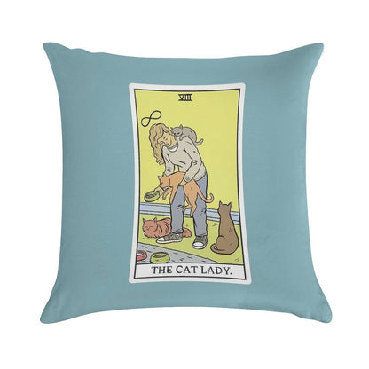Modern Tarot - The Cat Lady Soft Ultra-Soft Texture Throw Pillow