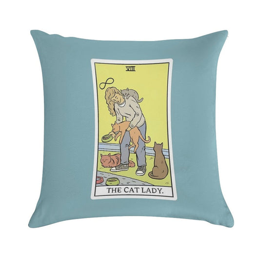 Modern Tarot - The Cat Lady Soft Ultra-Soft Texture Throw Pillow