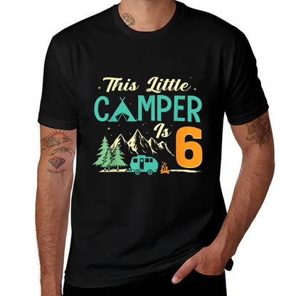 This Little Camper Is 6 Camp Lover 6th Camping Birthday  Stretchy T-Shirt