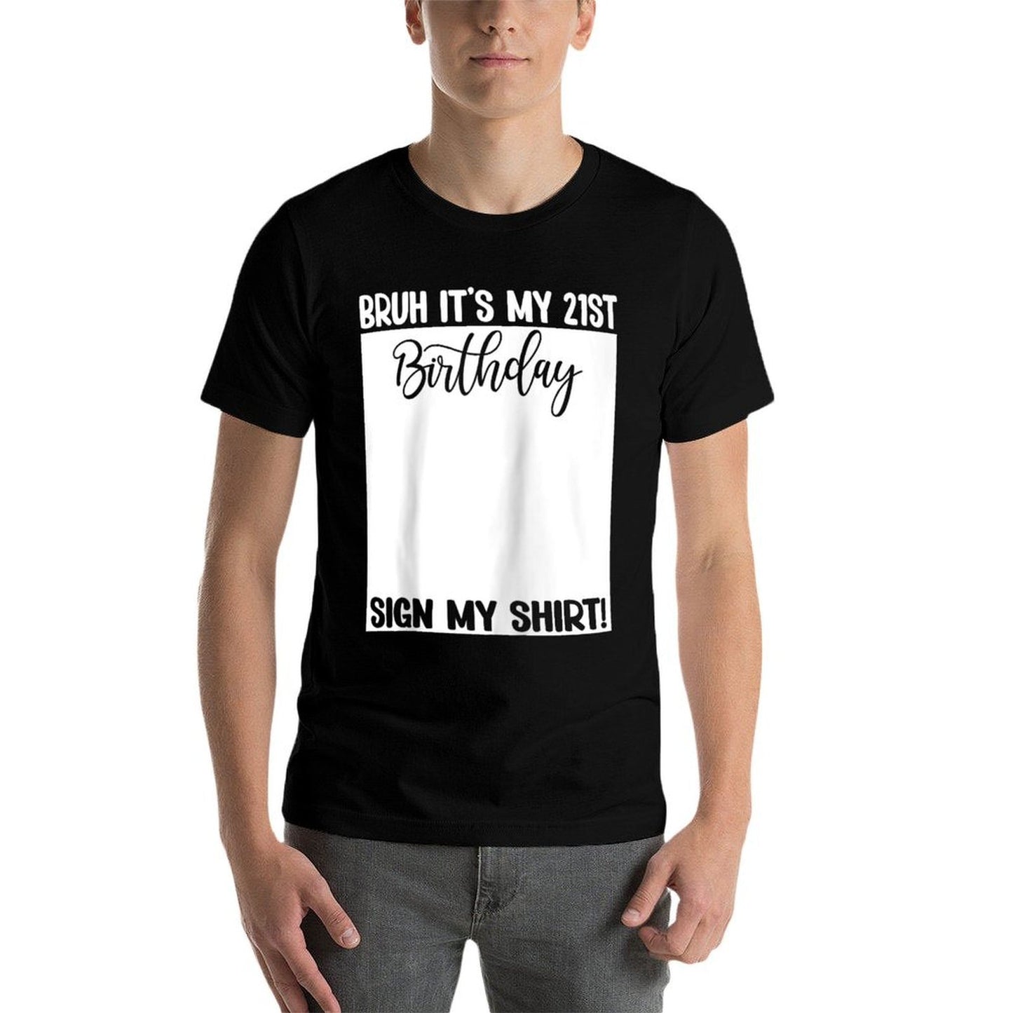 Bruh It's My 21st Birthday Sign My 21 Years Old Bday Raglan Baseball  Rolled Sleeves T-Shirt