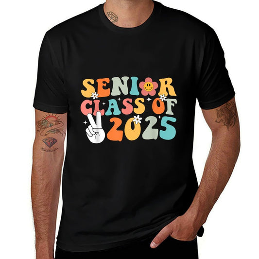 Senior 2025 Class of 2025 Seniors Graduation Retro Groovy  Odor-resistant T-Shirt