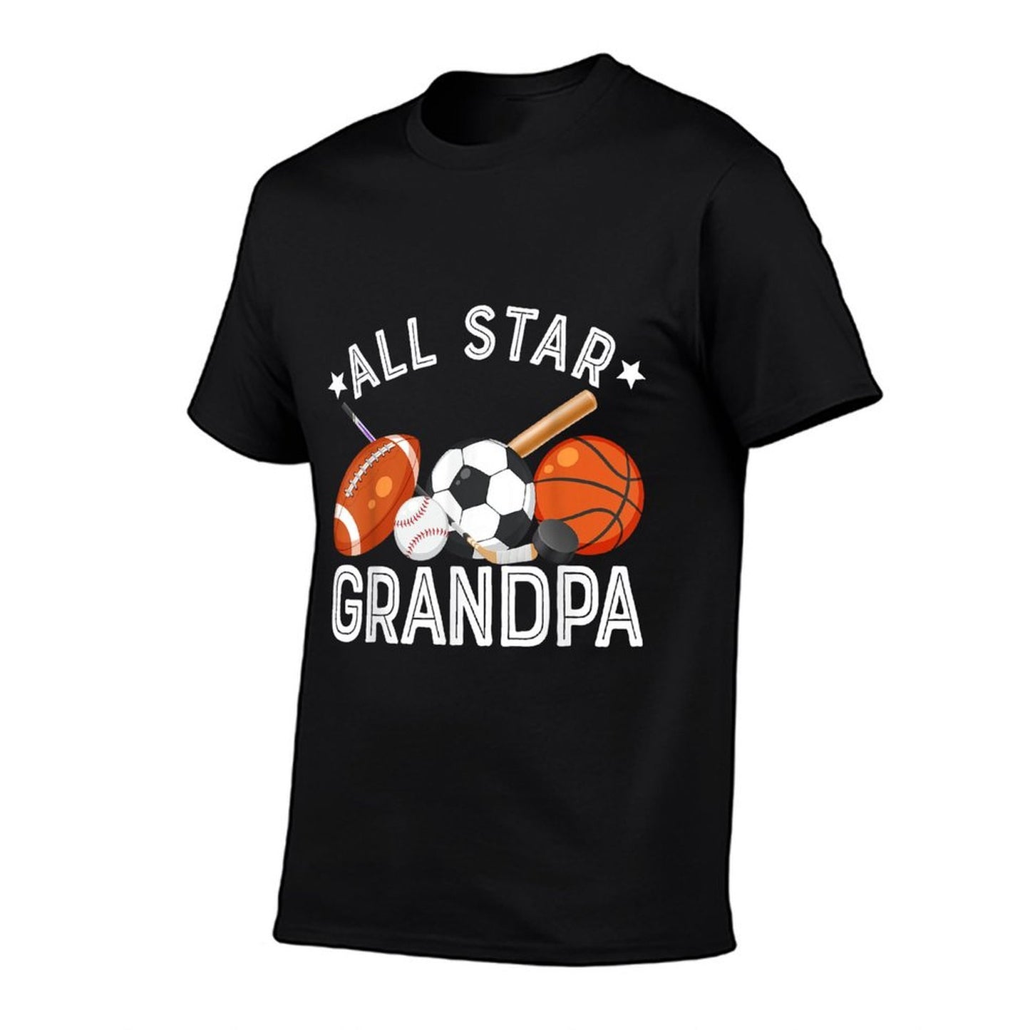 All Star Grandpa Of The Birthday Boy Basketball Soccer Sport  Fade-proof Color T-Shirt