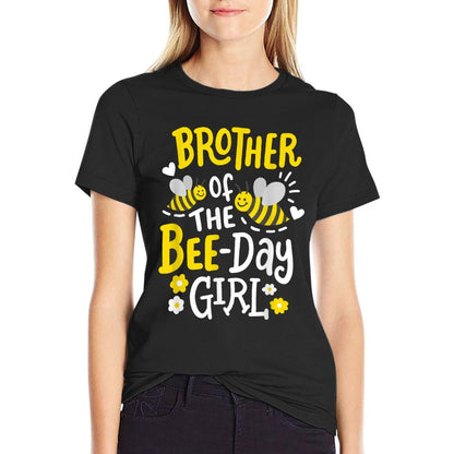 Brother of The Bee-Day Girl Birthday Party Matching Family  Summer-ready Fabric T-Shirt