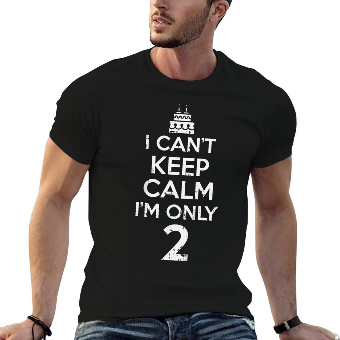 Kids Cant Keep Calm Only 2 Funny Second 2nd Birthday Party Gift  Stretchy T-Shirt