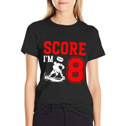 8th Ice Hockey Birthday Eight Year Old Ice Hockey Player Premium  Lightweight T-Shirt