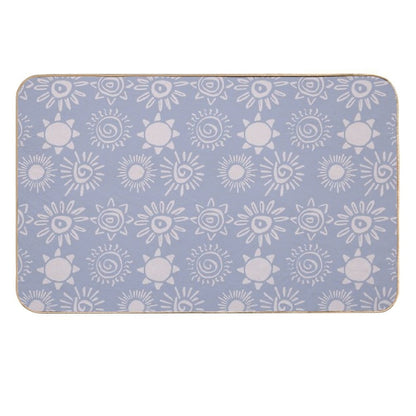 Magical Sun Bohemian Dreamy Aesthetic In Muted Colors Pigeon Blue  Anti-Trip Bath Mat