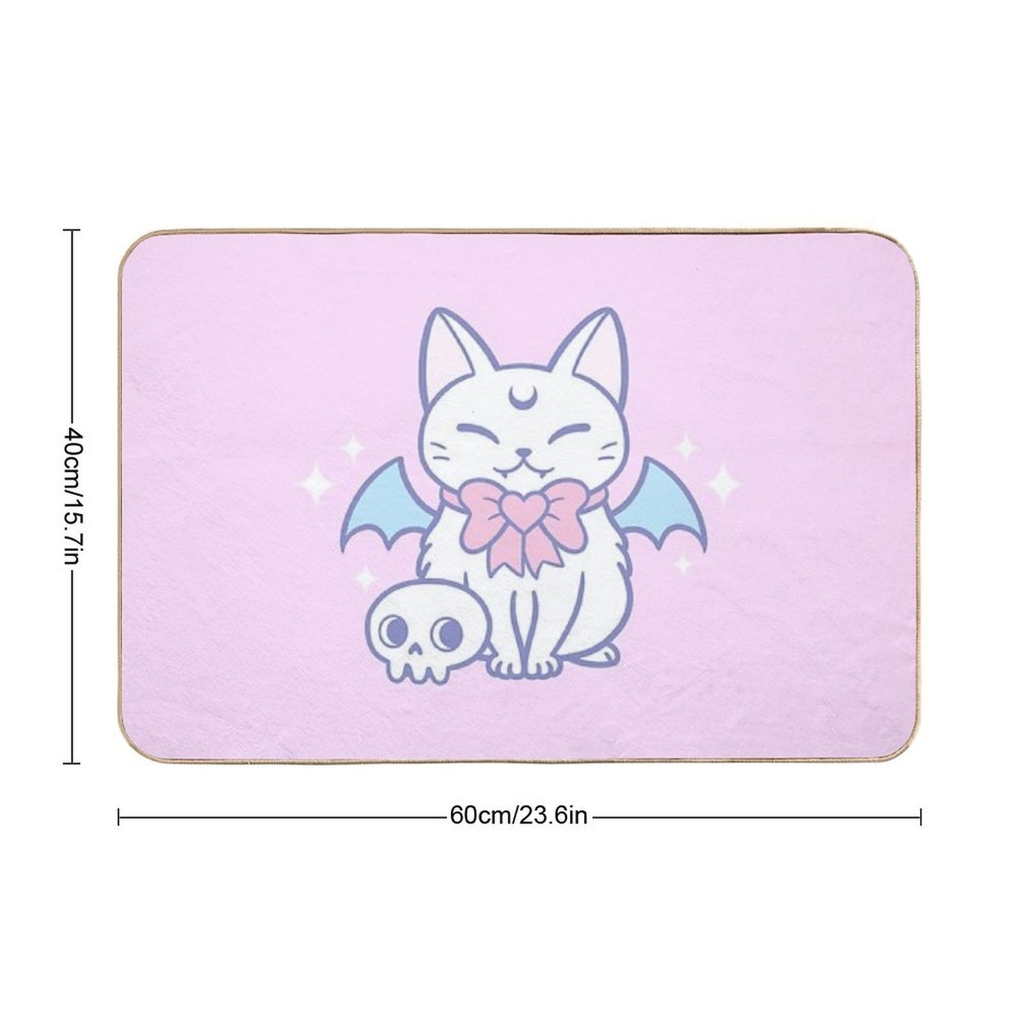 Bat Kitten 02  Nikury  Non-Slip Bath Mat