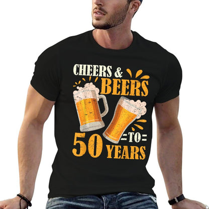 Cheers And Beers To 50 Years Funny 50th Birthday Drinker  Moisture-wicking T-Shirt
