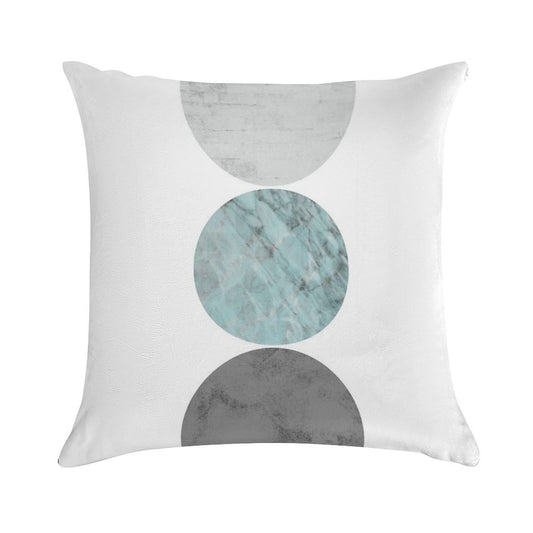 3 Circles Teal And Gray Soft Home Decor Throw Pillow