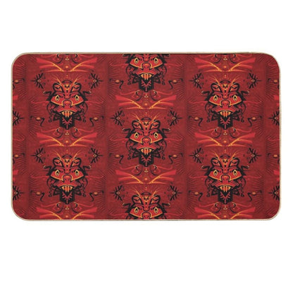 Red Samurai Shaman  Slip-Resistant Bath Mat