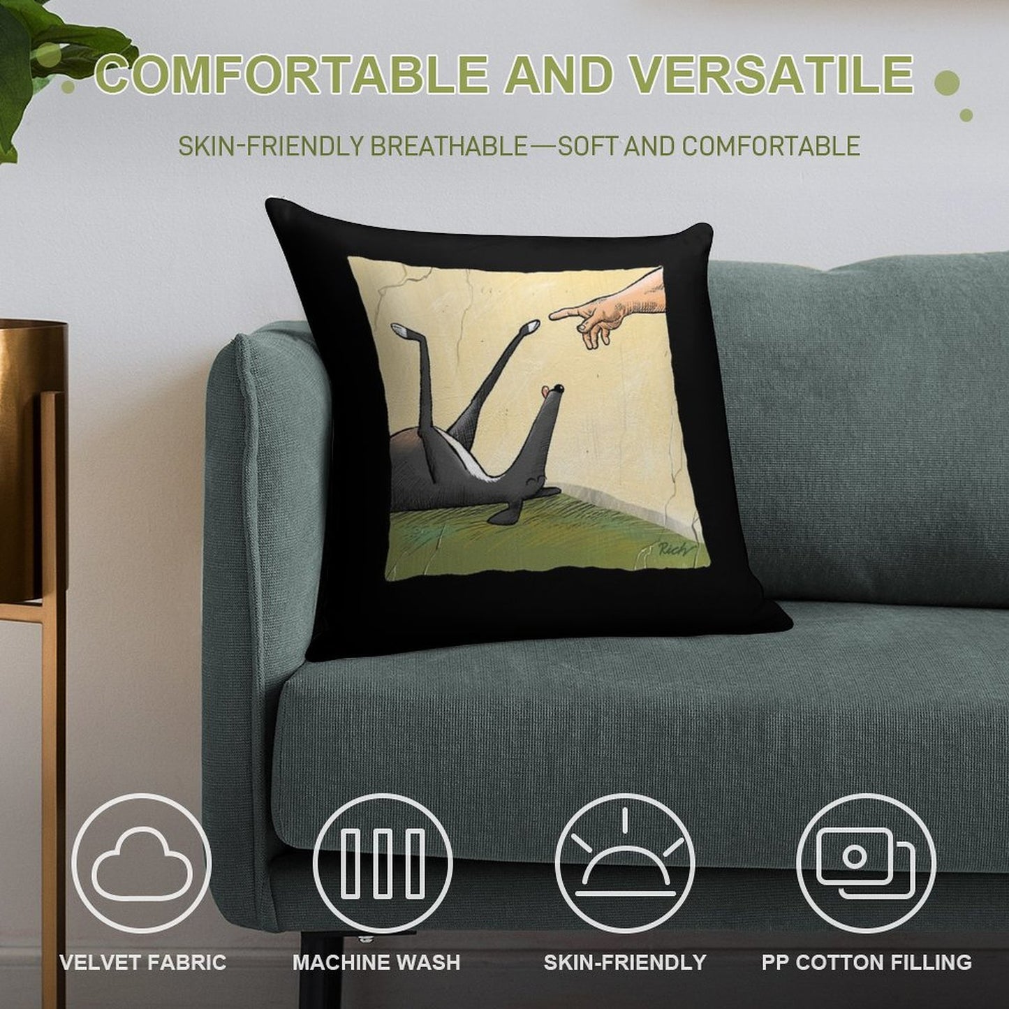 The Hand of Dog Soft Ultra-Soft Texture Throw Pillow