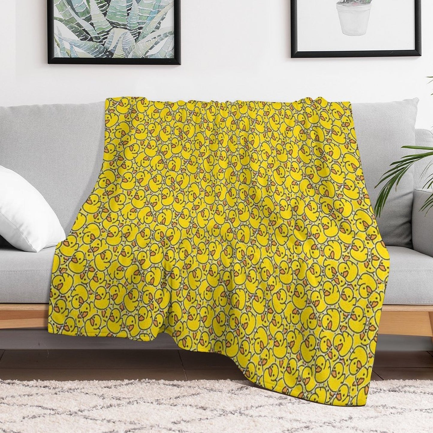 Yellow Classic Rubber Duck Versatility Throw Blanket