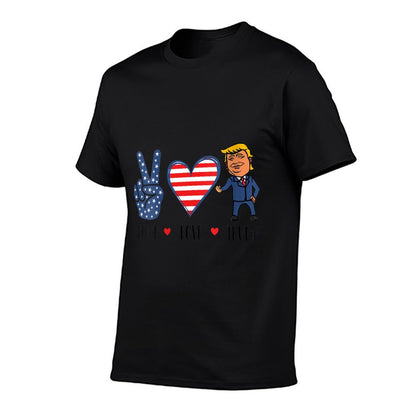 Womens Peace Love Donald Trump Cute America Vote Election 2020  Odor-resistant T-Shirt