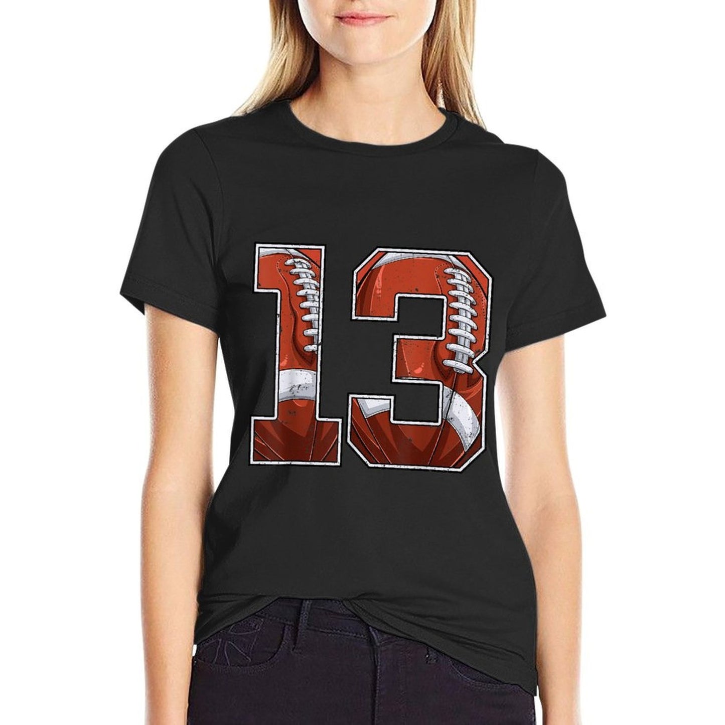 Football 13th Birthday Boy Thirteen 13 Years Old Bday Party Comfortable T-Shirt