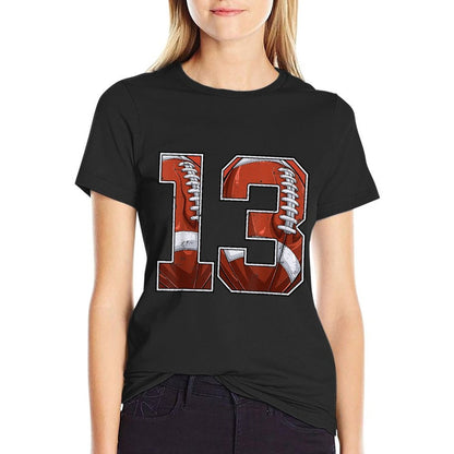 Football 13th Birthday Boy Thirteen 13 Years Old Bday Party Comfortable T-Shirt